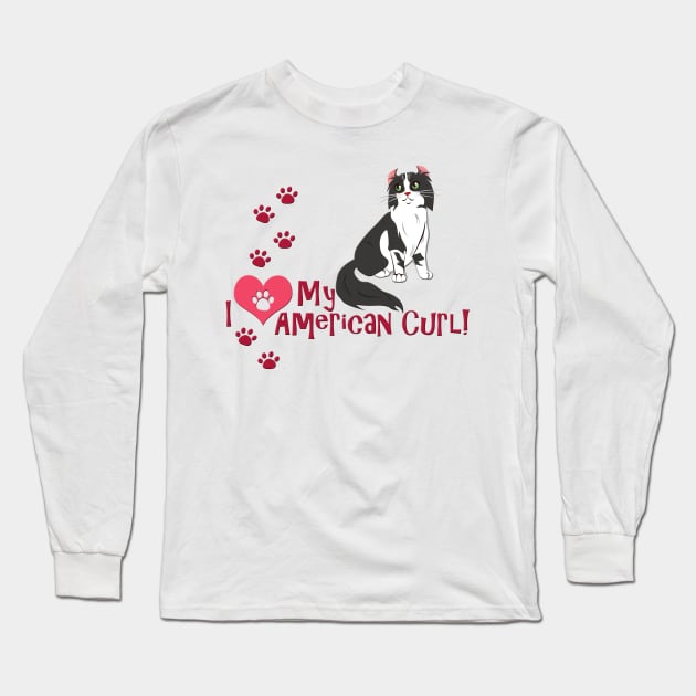 I Love My American Curl Cat Long Sleeve T-Shirt by SakuraDragon